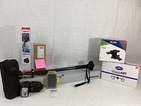 Overview of all accessories arranged on white backdrop