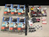 Six generic Sports Cam boxes arranged 3×2