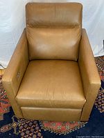Front view of recliner upright showing seat, arms, and back cushion