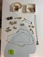 Overhead shot of all items arranged on white surface