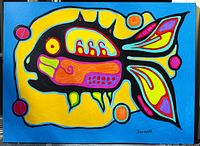 Full front view of the stretched canvas painting