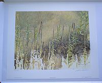 Print showing signature and edition numbering by Robert Bateman, overall composition and color.