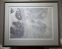 Full frontal view of the framed print showing artwork and matte borders