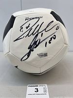 Nike Pitch Team soccer ball showing two black ink signatures