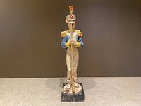 Front view of the 14-inch tall fusilier soldier sculpture showing full uniform and rifle.