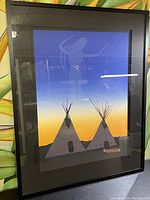 Full view of framed print showing teepee image and frame