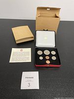 1973 Canadian Coin Specimen Set in original wallet style case with closure, original box and informational insert
