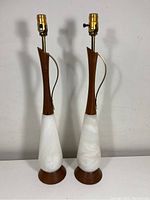 Front view of both lamps side by side showing full height and shape