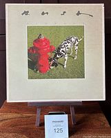 Front cover of Rush Signals vinyl LP album showing artwork with dog and fire hydrant on grass.