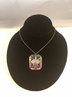 Full necklace displayed on black bust to show length and overall look.