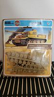 Front of sealed Airfix Tiger Tank model kit package showing plastic parts in blister pack and illustrated card.
