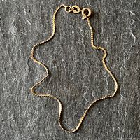 Full view of the 10K gold snake chain bracelet laid flat to show length and chain pattern.