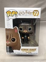 Front of Funko POP! box showing Hermione Granger in cat costume with #77 branding