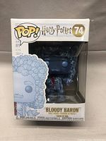 Funko Pop! Harry Potter #74 Bloody Baron figure in original packaging showing front of box and character illustration.