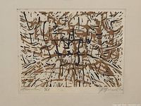 Close up photo of the signed and numbered abstract print titled "Momentum 7/25".