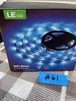Box front with image of illuminated LED strip, LE Lighting Ever branding, and WiFi Smart label