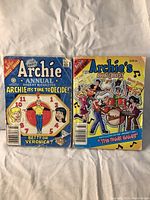 Front covers of two Archie Comics issues, Annual Digest Magazine and Double Digest, showing title, characters, and condition wear.