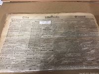 Full view of one folded original newspaper showing text and advertisements, dated from 1876.