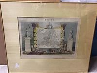 Full view of framed print showing overall condition and size.