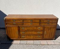 Full front view of the wooden buffet