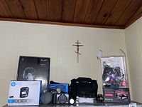 Overview of all lot items arranged against wall