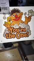 Single Iron-on transfer with Ernie character in bubble bath with rubber ducky and text "You're the One!"