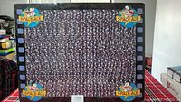 Wide view of a rare 3D poster featuring Snoopy as Space Ace with repeating pattern and space-themed corner badges.