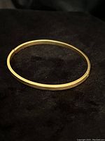 Closed hinged bangle bracelet on black fabric showing overall shape