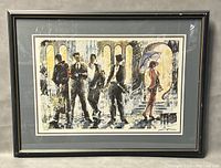 Full view of the framed seriolithograph by Misha Lenn titled 'Sparkling Night' showing the artwork and frame.