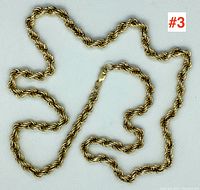 Full view of the rope chain laid out on white background