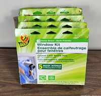 Lot of 5 packages of Duck Home Smart Window Kits with shrink film for insulating indoor windows.