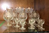 Group shot showing all 14 glasses arranged by size