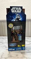 Front view of the Star Wars The Clone Wars Galactic Battle Mat figure packaging showing Sergeant Bric bounty hunter figure sealed in blister pack.