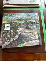 Three original oil paintings on board by Mary E Crawford, stacked with size labels visible: 9x12 inches and 11x14 inches.