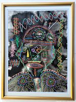 Front view of framed painting showing full composition and frame