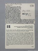 Full view of postcard showing handwritten message and signature