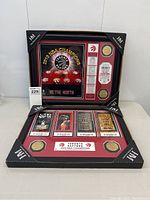 Full front view of framed plaque in protective corners