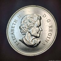 Obverse side showing Queen Elizabeth II profile with inscription ELIZABETH II D.G. REGINA