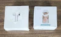 Box of Dodocool wireless earbuds, white, front view showing earbuds inside charging case illustration.