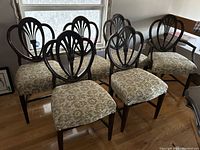 Six chairs arranged in two rows showing overall set