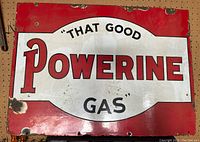 Full view of one side of the sign mounted on pegboard