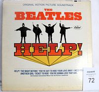 Front cover of The Beatles Help! 12-inch vinyl LP album showing usual wear, dirt, and corners bumped.