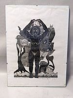 Full view of the Mother Nature II print showing the central female figure surrounded by stylized animals and nature elements.