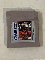 Clear image of the front side of the Nintendo Game Boy cartridge with Castlevania Adventure label.