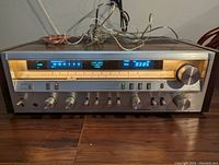 Front view powered on, tuned to FM 93.85 MHz, lights illuminated