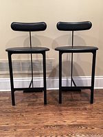 Two stools front view showing seats and backrests