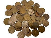 Pile of wheat pennies showing obverse and reverse sides with varying circulation wear.