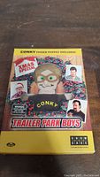 Front of DVD case showing Trailer Park Boys Xmas Special with Conky finger puppet image and character photos