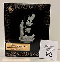 Boxed Disney Sketchbook Collection ornament set featuring Steamboat Willie Mickey Mouse.