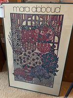 Full view of Mara Abboud framed floral print showing entire artwork and frame